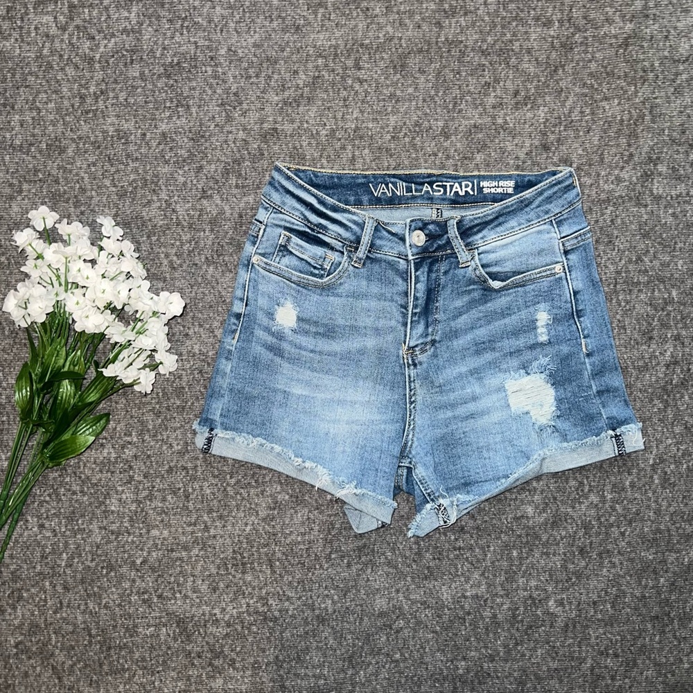 Vanilla Star Light Blue Denim Shorts